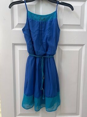 Amy Byer blue color block summer dress